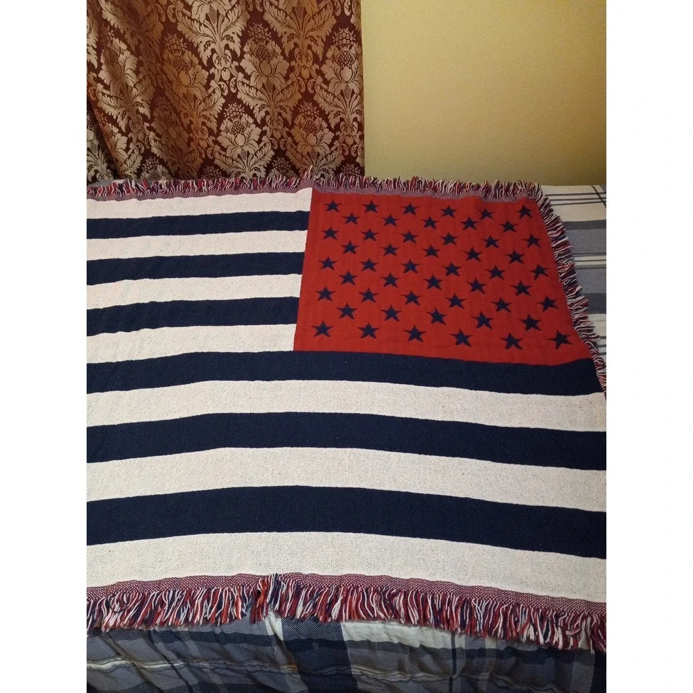American Flag throw blanket 2 Sites .vintage. 46×38 .